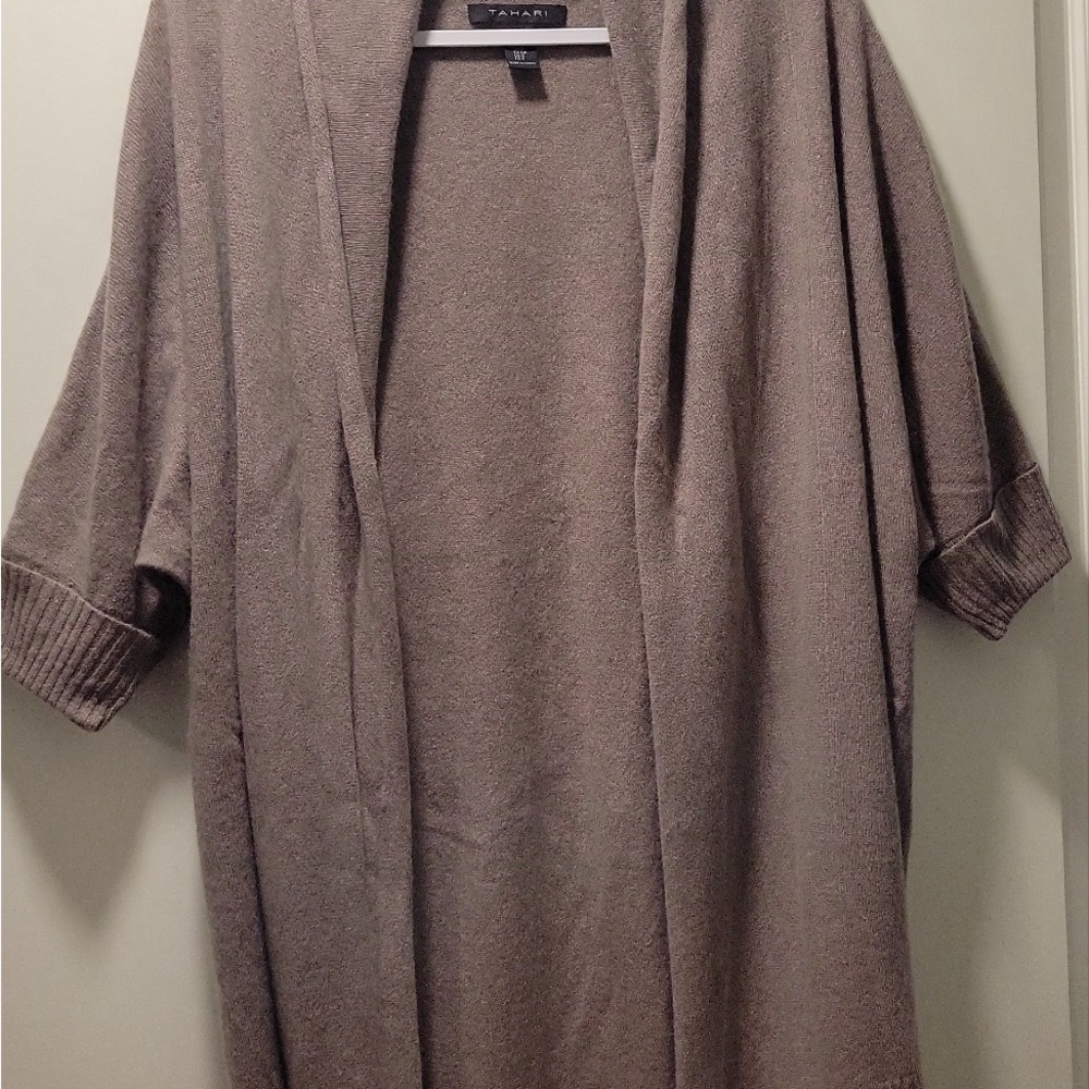 Tahari Brown Cardigan Sweater Soft Knit